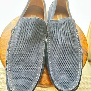 Steve Madden Navy Perforated Loafers